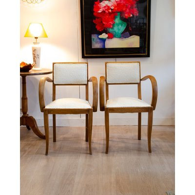 Paire de fauteuils en hêtre Ernest N°952 - Bon état DEBONGOUT