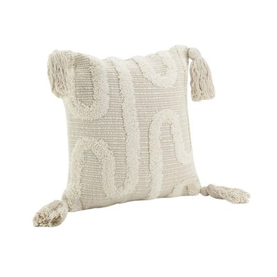 Coussin écru en coton et décor abstrait tissé AUBRY GASPARD