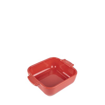 Plat four céramique individuel carré, rouge, 18 cm - Appolia PEUGEOT