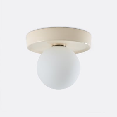Plafonnier ou applique, rond, céramique et verre opaline, diamètre 22,5 cm, HOLI LA REDOUTE INTERIEURS