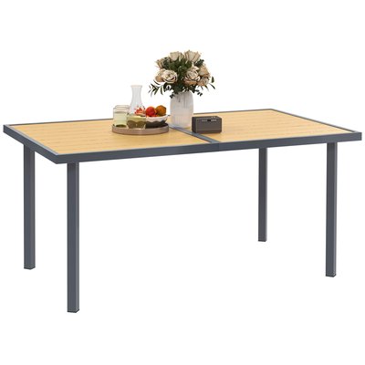 Table de jardin Acier Bois naturel OUTSUNNY