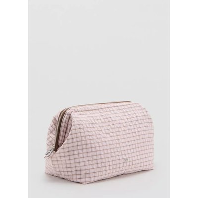 Trousse à carreaux en mélange de coton MANGO