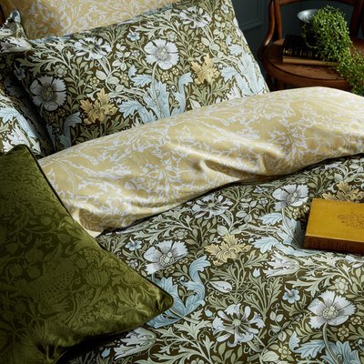 Parure de lit, housse de couette fleurie + 2 taies pour grand  lit 2 personnes Tulipes et chèvrefeuille WILLIAM MORRIS AT HOME