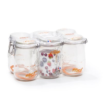 Lot de 6 bocaux en verre 1l, LE PARFAIT LE PARFAIT