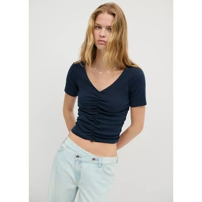 T-shirt coton drapé MANGO TEEN