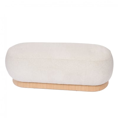 Banc en tissu bouclette écru L120 cm Dottie AMADEUS