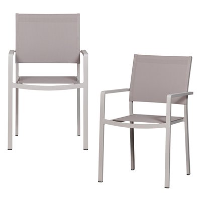 Chaise de jardin en aluminium et assise en textilène WOOOD