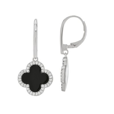 LEGENDE - Ohrringe aus Silber, Zirkonoxid, schwarzer Achat CHARLES GARNIER