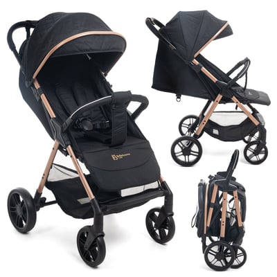 Poussette Bébé Canne Ultra Compacte – Légère – Pliage à Une Main – Noix - noir BEBELISSIMO J'AIME