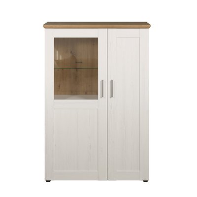 Vaisselier 2 portes dont une avec verre trempé H140 cm - Shade CALICOSY