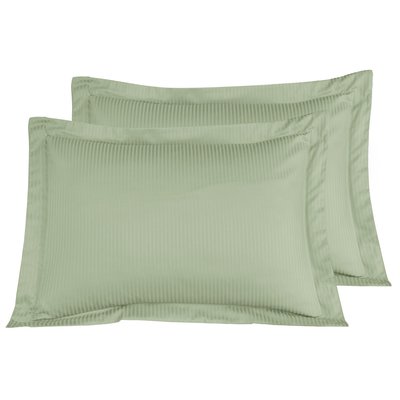 Lot de 2 taies d'oreiller rayées en satin de coton 120 fils VERSALUXE SENSEI MAISON