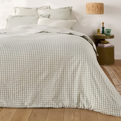 Housse de couette coton seersucker, COTTAGE VERT LA REDOUTE INTERIEURS