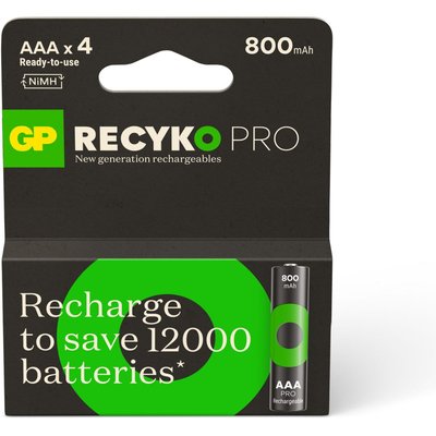 Pile rechargeable AAA ReCyckO PRO lot de 4 800mAh GPE