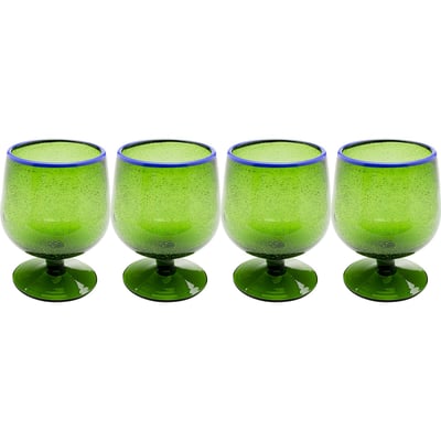Verres à vin Bubbles verts set de 4 KARE DESIGN