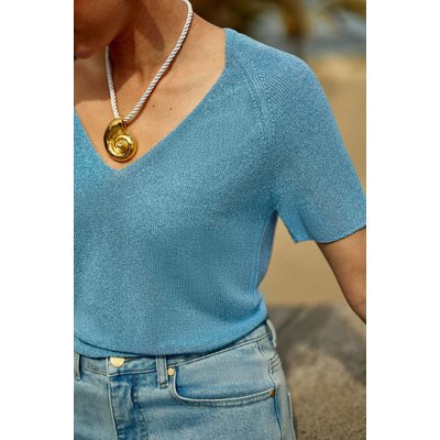 T-shirt manches courtes col v uni MACIE LA PETITE ETOILE