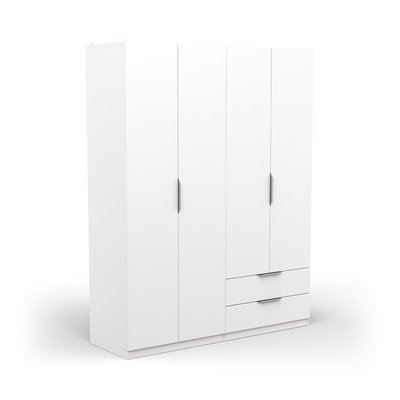 Armoire 4 portes et 2 tiroirs Ghost - L157,3 cm CALICOSY