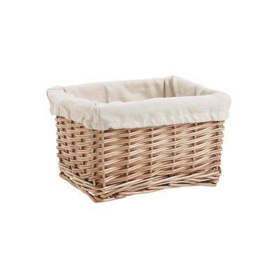 Corbeille rectangulaire en osier doublé coton 38 x 30 x 20 cm AUBRY GASPARD