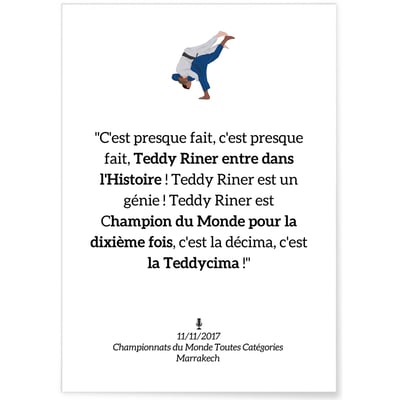 Affiche Judo Teddy Riner L'AFFICHERIE