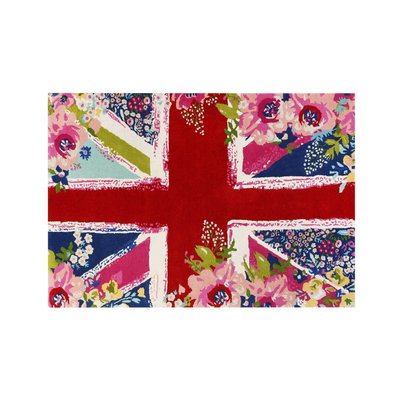 Tapis pure laine tufté motif drapeau anglais floral ,  BLOOM KINGDOM ACCESSORIZE