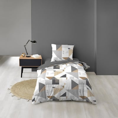 Housse De Couette 140x200 + 1 Taie D'oreiller Trigone DECORATIE
