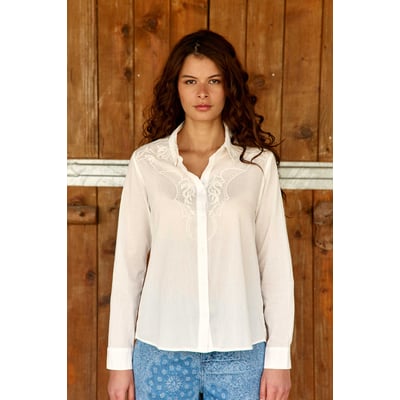 Chemisier manches longues col chemise uni CHAWIE LA PETITE ETOILE