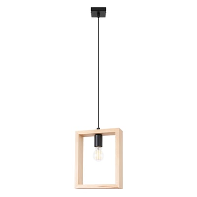 Suspension Acier Bois Naturel E27 1 Aries EDEN