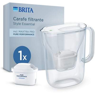Carafe filtrante Style Essential Blanc + 1 cartouche Maxtra Pro BRITA