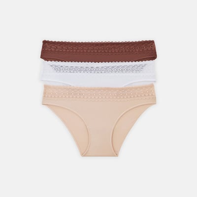 Lot de 3 culottes en microfibre et dentelle VARIANCE