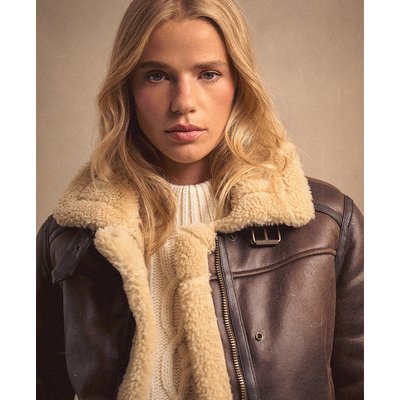 Veste aviateur courte en peau de mouton synthétique SUPERDRY