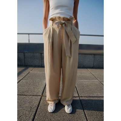 Pantalon Lyocell paperbag MANGO
