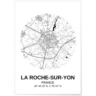 Affiche Carte La Roche-sur-Yon L'AFFICHERIE