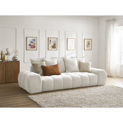 Canapé droit fixe 3 places en tissu texturé, EVEREST BOBOCHIC