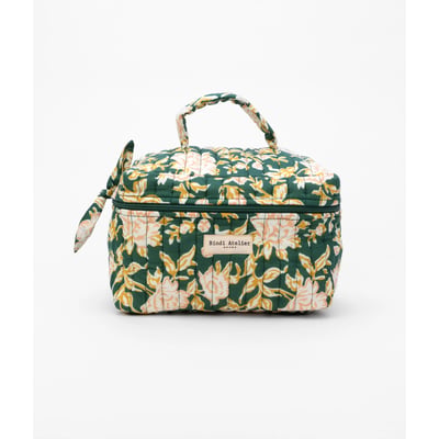 Trousse vanity en coton - Bouquet du Matin Lagon BINDI ATELIER
