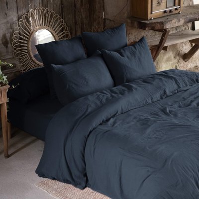 Parure de lit double gaze de coton TERRE DE NUIT