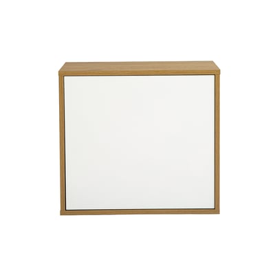 Rangement mural finition blanche et bois clair chêne L55 cm FLEXO MILIBOO