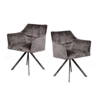 Lot de 2 fauteuils de table pivotants - LANA MATHI DESIGN