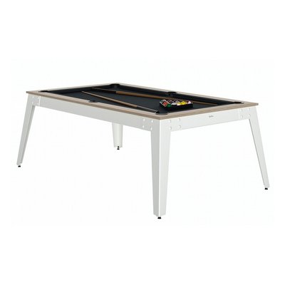 Billard Steel Oslo Pieds Blanc Drap Gris Ardoise RENE PIERRE