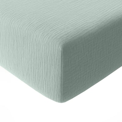 Drap housse bonnet:30cm 100%gaze de coton lavé BATON ROUGE