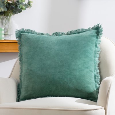 Gracie Velvet Fringed Feather Filled Cushion FURN.