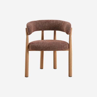 Lot de 2 chaises en tissu et métal finition chêne avec accoudoirs BRYNE HABITAT