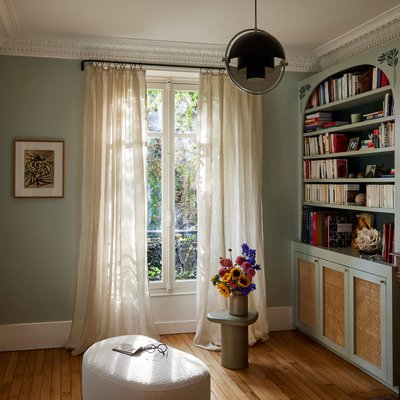 Voilage Shadow  en 100% lin vaporeux Gris 145x298 cm MADURA