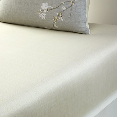 Drap housse en satin de coton ecru, ALMOND FLOWERS BOSS HOME