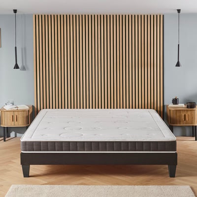 Ensemble Intuition - Matelas mémoire de forme + Sommier tri-lattes - 15 cm d'épaisseur - Accueil équilibré, soutien ferme OLYMPE LITERIE