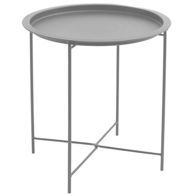 Table d'appoint ronde en métal gris 47x47x51cm WADIGA