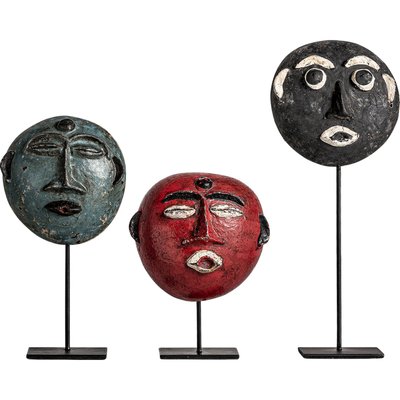 Sculptures en bois de coco (lot de 3) RECOLLECTION