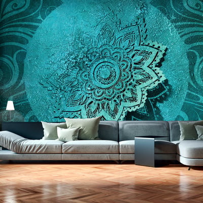 Papier peint intissé panoramique Orient Azure Flower EDEN