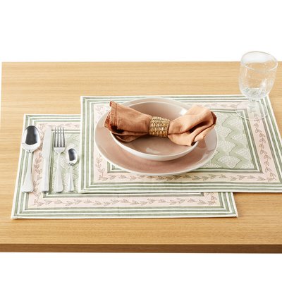 Lot de 2 sets de table coton block print, Almaza LA REDOUTE INTERIEURS
