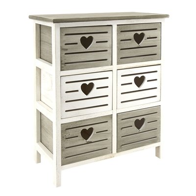 Commode en bois ajouré Coeur 6 tiroirs AUBRY GASPARD