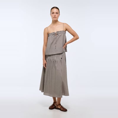 Jupe midi rayée en coton BIO GOTS MONOPRIX