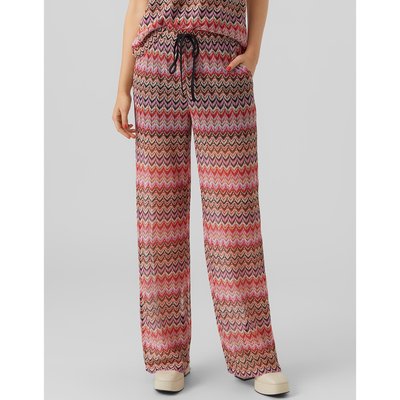 Pantalon large, taille haute, imprimé VERO MODA